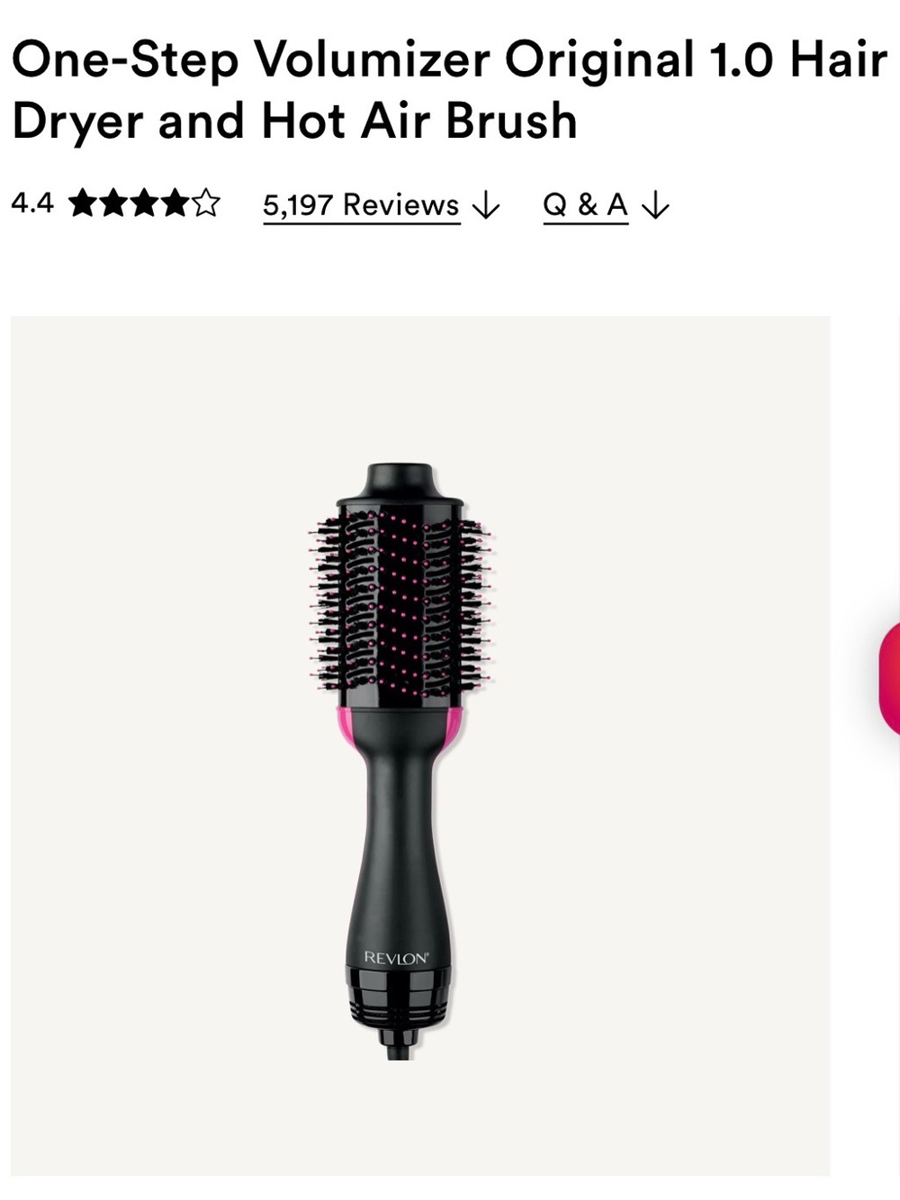 One-Step Volumizer Original 1.0 Hair Dryer and Hot Air Brush